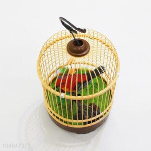 Popular Promotion Children Voice Control Heartful Bird Toy with Birdcage