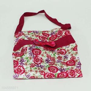 Popular top quality red flower pattern apron