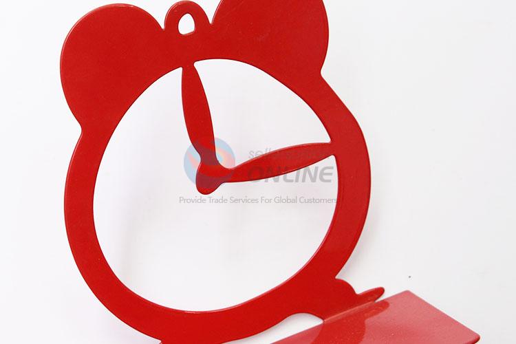 Wholesale Cheap Price Red Color Clock Shaped Metal Bookends
