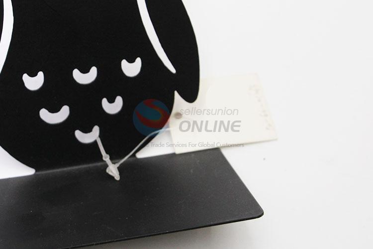 Fashion Design Black Color Owl Shaped Desktop Receive Arrange Bookends