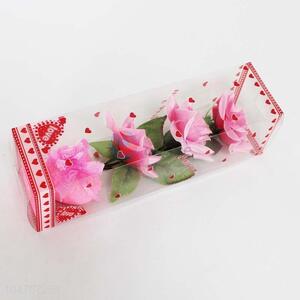 Popular Promotion Heart Shaped Bottom and Flowers for Valentine's Day Gift