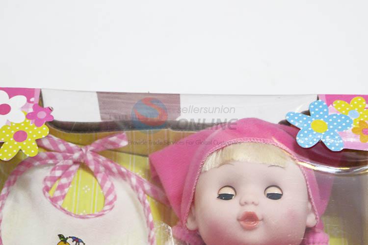Super quality baby doll with dishware toy