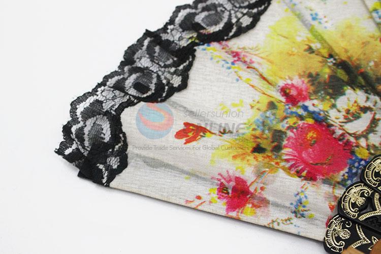 Wholesale Lace Design Flower Pattern Plastic Folding Hand Fan