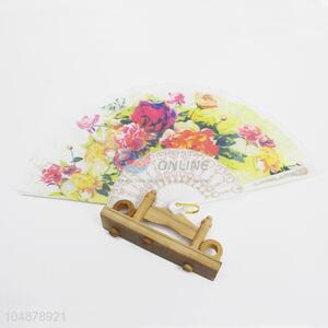 Fashion Lace Flower Pattern Plastic Folding Hand Fan