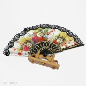 Wholesale Lace Design Flower Pattern Plastic Folding Hand Fan