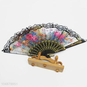 Lace Flower Plastic Summer Folding Hand Fan