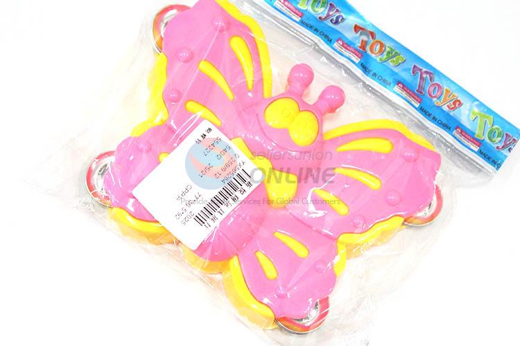 China OEM butterfly shape hand bell rattle toy for baby