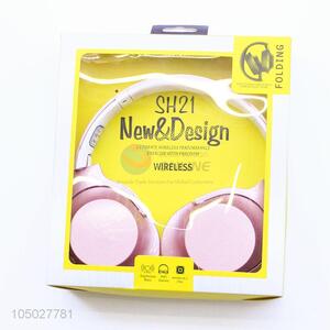 Direct Factory Pink Color Headphones Wireless Headset with Microphone for Young Girl