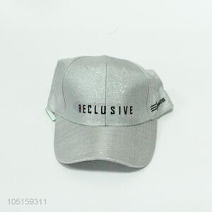 Grey Color Embroidery Letters Pattern Baseball Cap