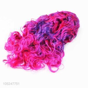 Low price good quality fushia long wig for party