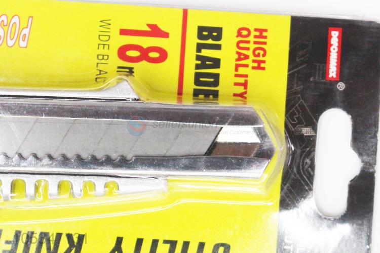 New Design 18mm Positive Blade Retractable Utility Knife Cheap Cutter Knife
