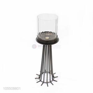 New design modern indoor decor black metal candle holder