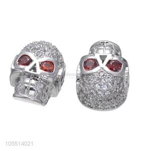 Cool Skull Bangle Bracelet Charm Diamond Hole Spacer Bead