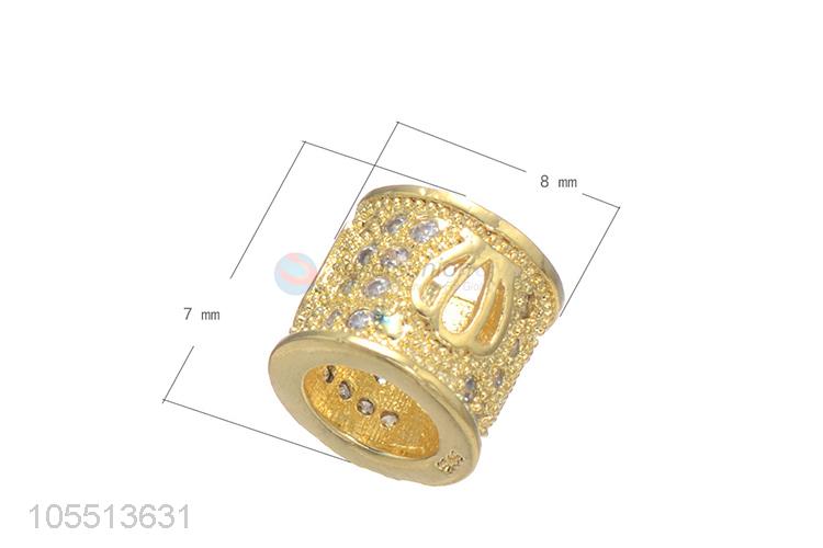 New Design Crown Inlay Zircon Bracelet Charm Hole Spacer Bead
