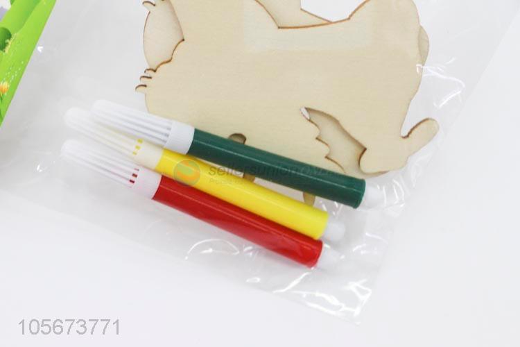 Popular Kids Educational DIY Coloring Wooden Craft Kit