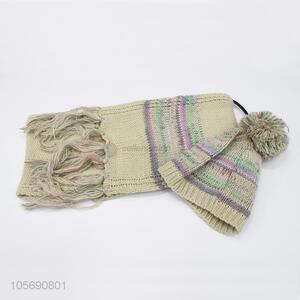 Factory Price Elegant Casual Warm Scarf and Hat