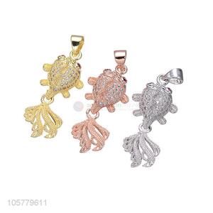 Wholesale Goldfish Shape Inlay Zircon Necklace Pendant Fashion Jewelry