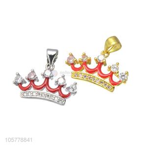 Fashion Design Crown Shape Inlay Zircon Necklace Pendant