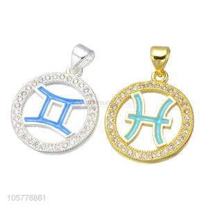 Best Selling Constellation Series Inlay Zircon Copper Pendant