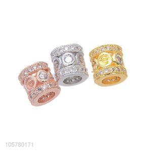 Wholesale Copper Jewelry Findings Inlay Zircon Spacer Bead