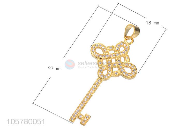 Wholesale Chinese Style Key Shape Inlay Zircon Pendant Fashion Accessories