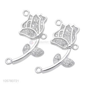 New Design Flower Shape Inlay Zircon Jewelry Accessories