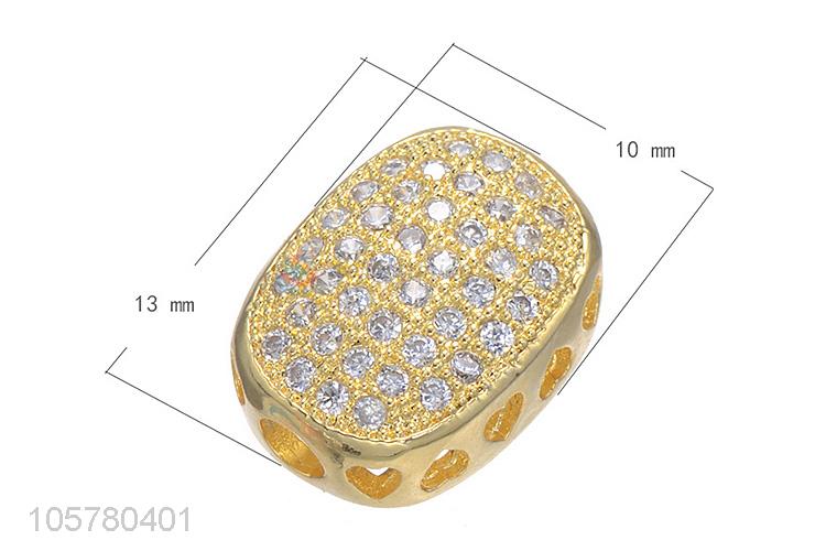 Custom Jewelry Accessories Copper Spacer Bead With Inlay Zircon