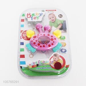 Promotional cheap plastic baby rattles infant bells toy