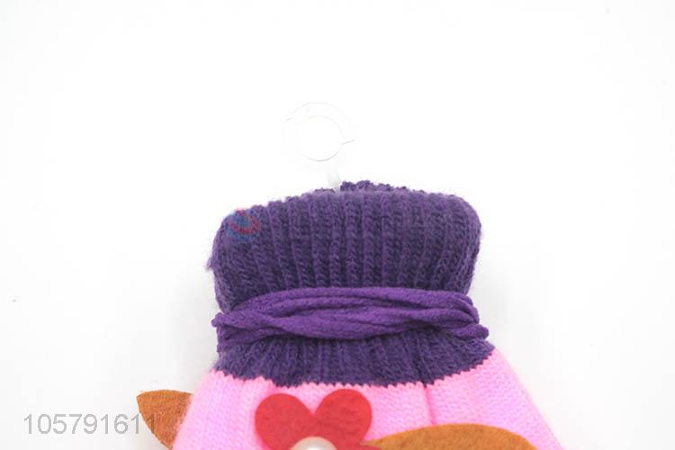 Custom Applique Embroidery Colorful Warm Gloves For Children