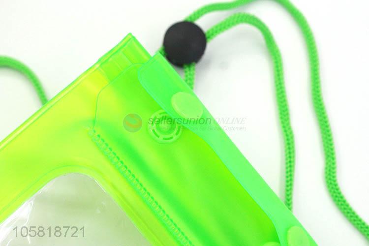 Hot Sale Fluorescent Colour Cell Phone Waterproof Bag With Rope
