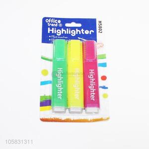 High Quality Promotional  3Pcs/Set  Highlighter Pen School Supplies