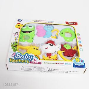 Custom 6 Pieces Non-Toxic Baby Teethers Baby Rattles Gift Set