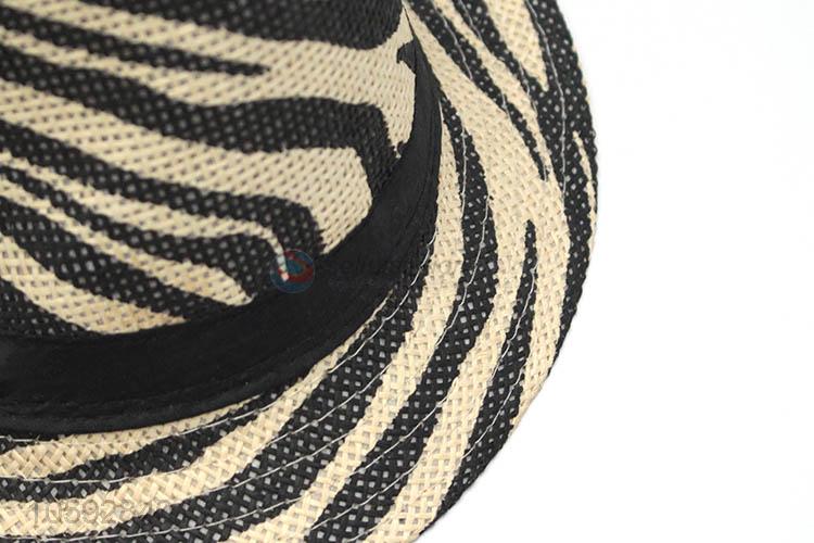 Fashion men women decorate summer animal print fedora paper straw hat