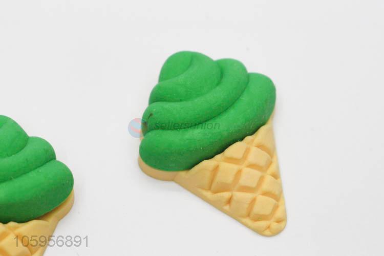 Wholesale new novelty ice-cream shape soft rubber 3d eraser