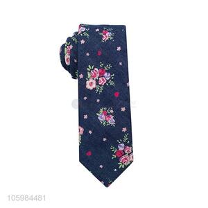Promotional cheap fashion beautiful floral print skinny neckties