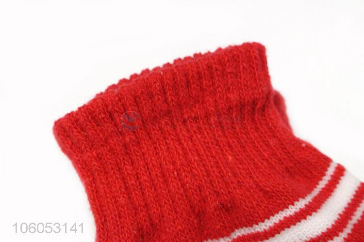 Top selling red touch screen knit warm gloves