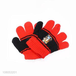 Custom children acrylic knitted winter warm gloves