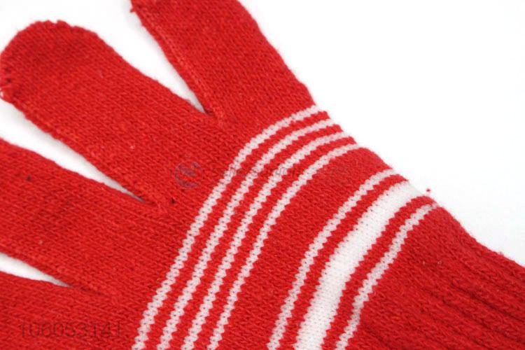 Top selling red touch screen knit warm gloves