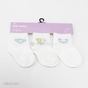 Cute print 3pairs soft cotton baby socks infant socks