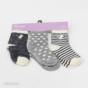 Excellent quality 3pairs soft polyester baby socks infant socks