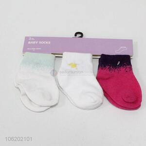 China supplier 3pairs soft cotton baby socks infant socks