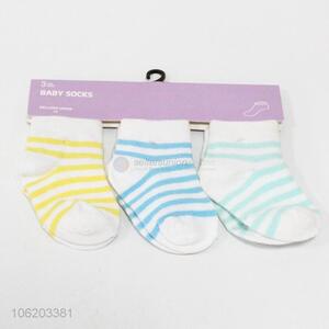 Hot selling 3pairs soft cotton baby socks infant socks