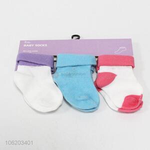 Promotional 3pairs soft cotton baby socks infant socks
