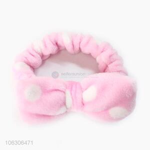 Factory Supply Flannel Bowknot Make-Up Headband