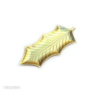 Wholesale Price Gold Metal Home Decor Leaf Tray Small Metal Tray