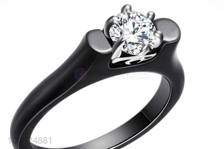 Most Popular Titanium Steel Inlay Zircon Ring Nano Ceramic Ring