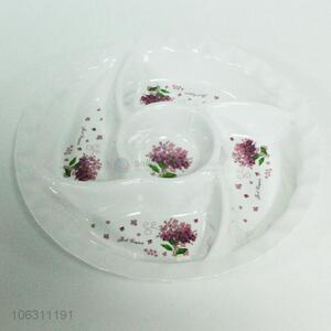 Wholesale 5 compartments round melamine plate tray