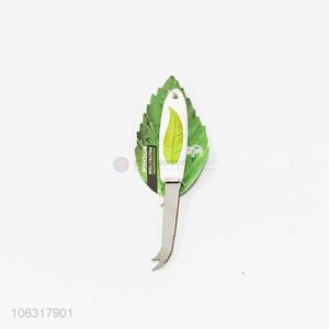 Great sales leaf printed handle fishtail knife with teeth