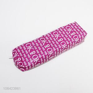 Newest low price letters printed pu pen bag pen case
