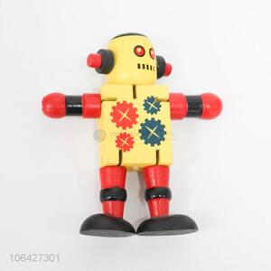 Suitable price funny colored wooden robot toy for children